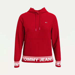 Tommy Jeans dámská červená mikina s potiskem - M (XLK)